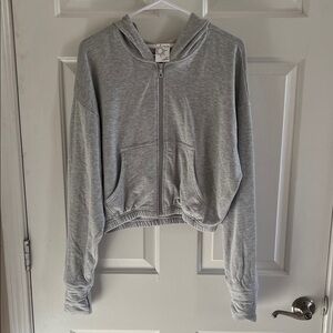 Aerie Heather Gray Zip-Up Jacket